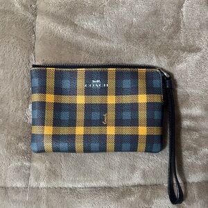 Coach Wristlet in Navy Blue & Yellow